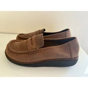 Sideout Brown Suede Loafers Women’s Slip On Comfort Shoes Size 8.5/9 Casual